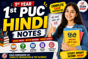1st year 1st PUC Hindi notes and exam preparation guide