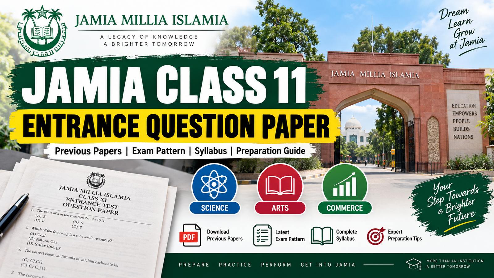 jamia class 11 entrance question paper