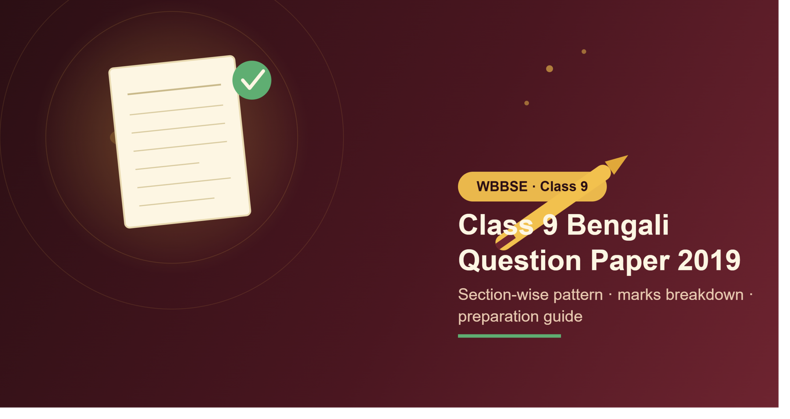 Class 9 Bengali Question Paper 2019 exam pattern and section-wise marks breakdown